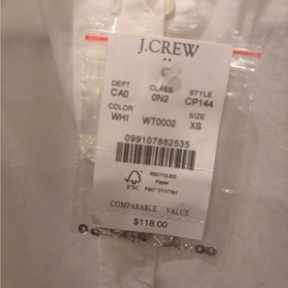 J. Crew Women’s Embellished button-up white shirt Size XS - Picture 6 of 9